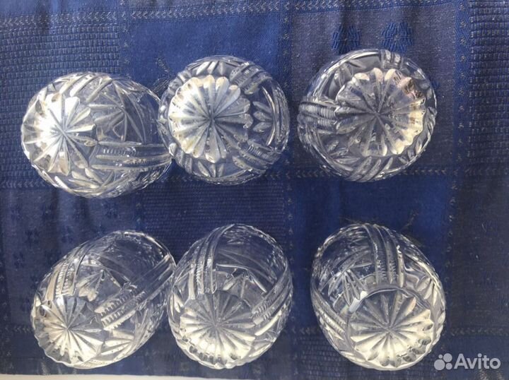 Хрустальные стаканы и набор стопок. Винтаж