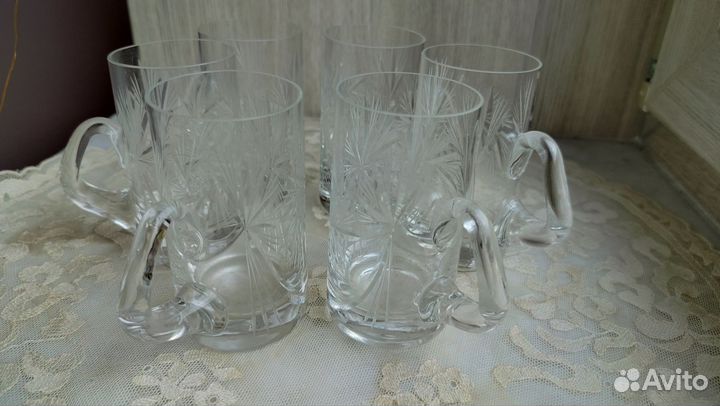 Винтажные хрустальные бокалы- кружки