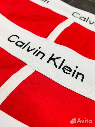 Мужские трусы Calvin Klein красные нижнее белье