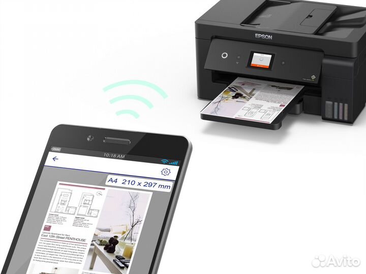 Мфу струйное epson L14150, цветной, A3+