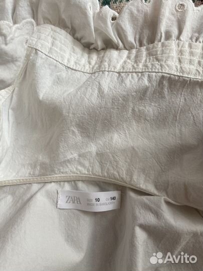 Белая кружевная блузка на девочку zara