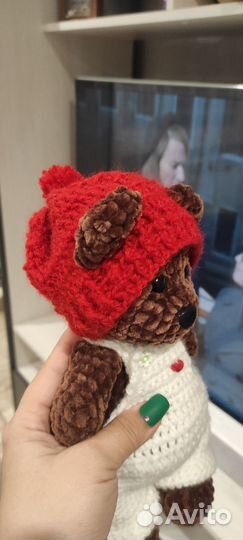 Вязаные игрушки ручной работы медвежонок Томми