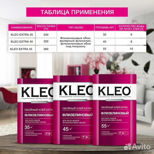 Клей для обоев kleo в ассортименте