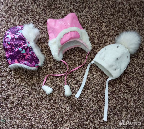 Шапка зимняя для девочки 2-3 года