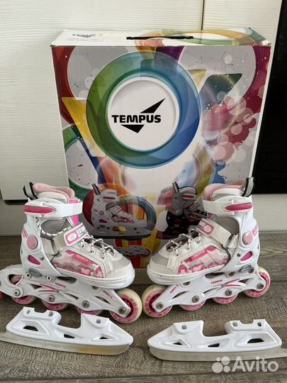 Tempus ролики раздвижные 2 в 1 размер 29-32