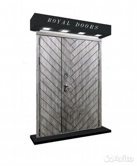 Офисная металлическая двустворчатая дверь