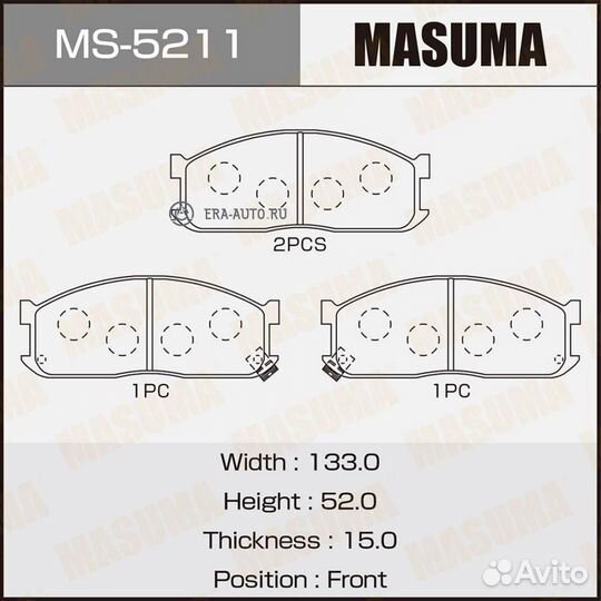 Masuma MS-5211 Колодки торм.пер