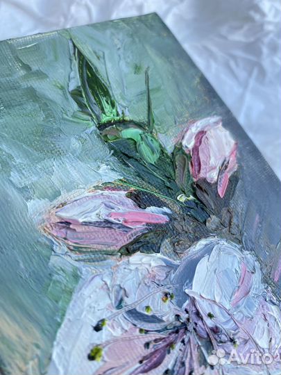 Миниатюра маслом цветок вишни