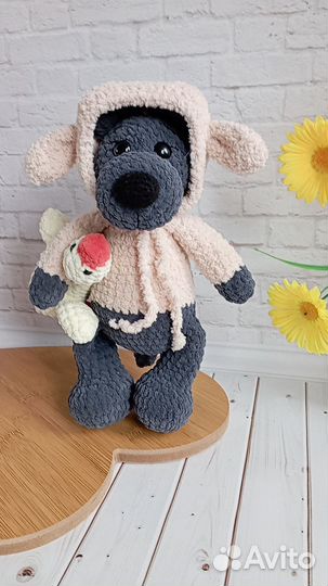 Волк /игрушка вязаная ручной работы