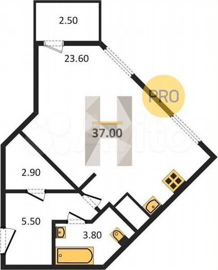 Квартира-студия, 37 м², 15/18 эт.