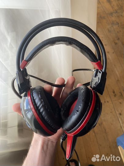 Проводные наушники A4Tech bloody G300 black + red