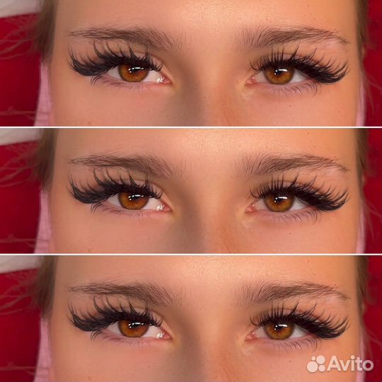 Наращивание ресниц, мокрый эффект, Кайли, аниме