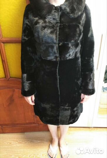 Шуба норковая с капюшоном