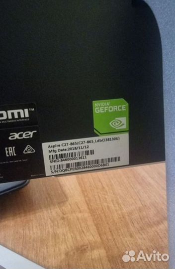 Моноблок Acer aspire c27-865