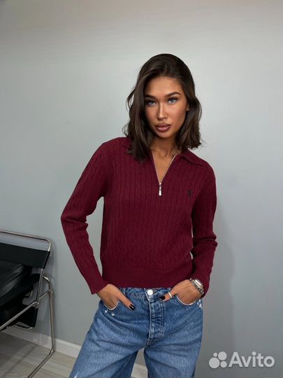 Поло свитер на полузамке