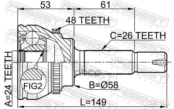 ШРУС внешний toyota RAV4 00-05 0110-055A48 0110