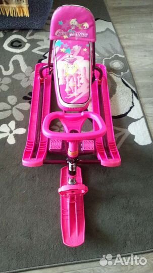 Детский снегокат со спинкой