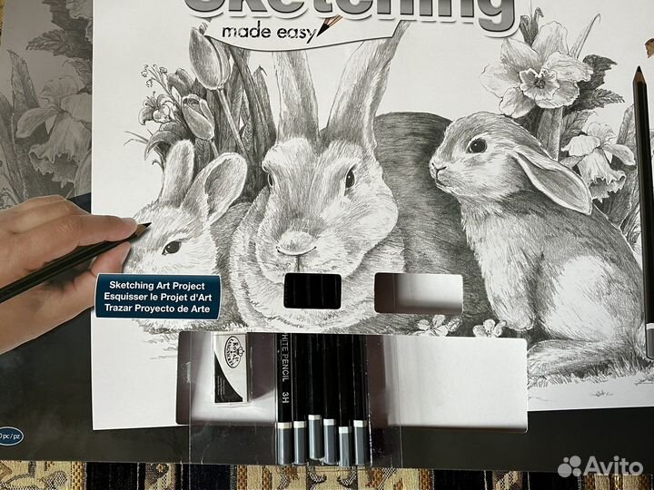 Картина для раскрашивания Зайцы новая