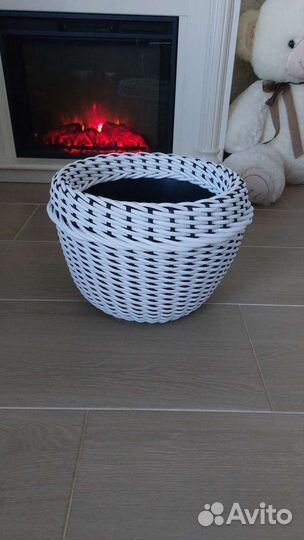 Кашпо из искусственного ротанга 16 литров