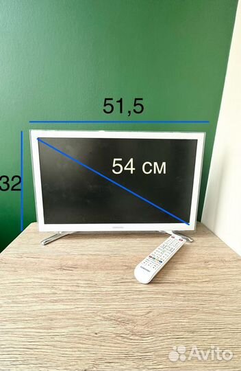 Телевизор маленький SMART tv 22'' samsung белый