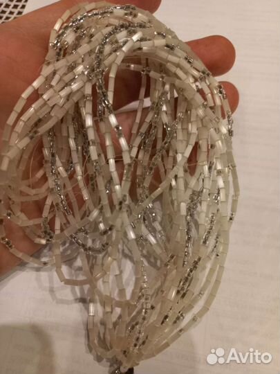 Бусы сатиновое стекло