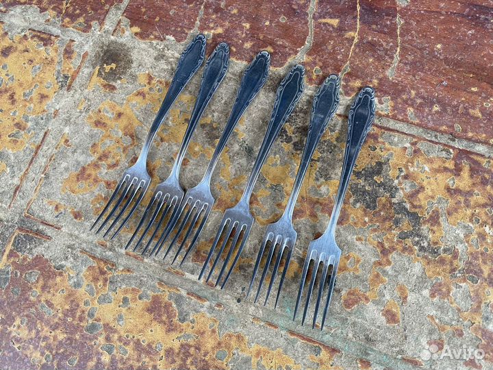 Вилки десертные нержавейка СССР пламя 6 штук