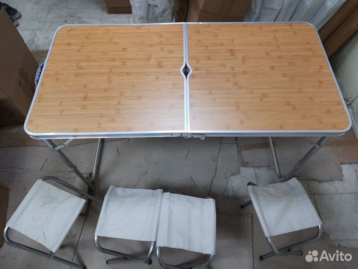Стол складной туристический 120см с табуретами