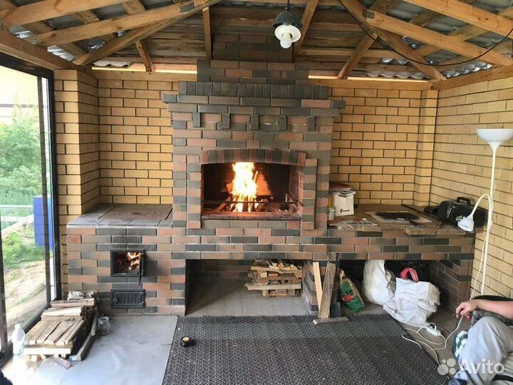 Барбекю, мангал из кирпича, камин