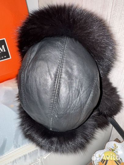 Шапка ушанка меховая женская черная