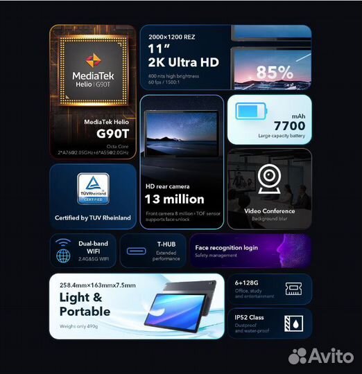 Lenovo Tab P11 Plus+Чехол+Наушники+Гарантия