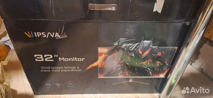 Монитор 32, новый, битый