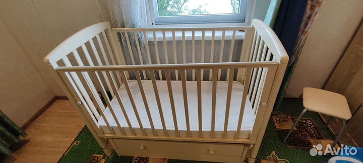 Детская кровать для новорожденных с ящиком