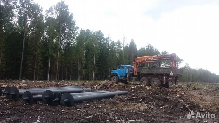 Убм-85. Монтаж больших винтовых свай