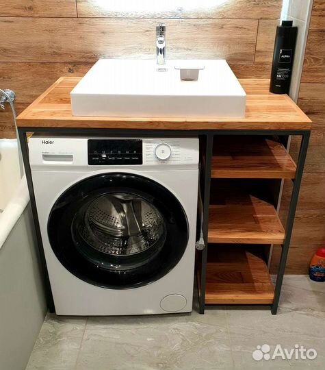 Ванная комната, столешница, дуб, массив, лофт