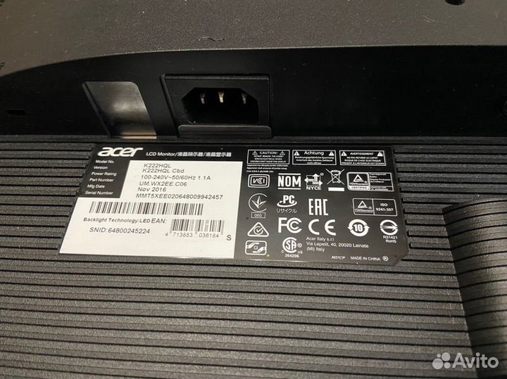 Монитор acer 21.5