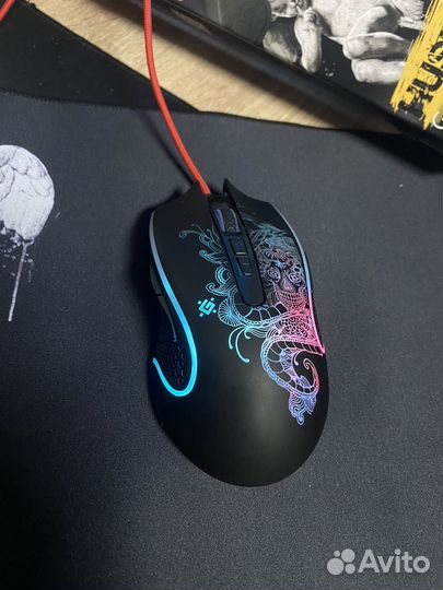 Игровая мышь defender с ковриком