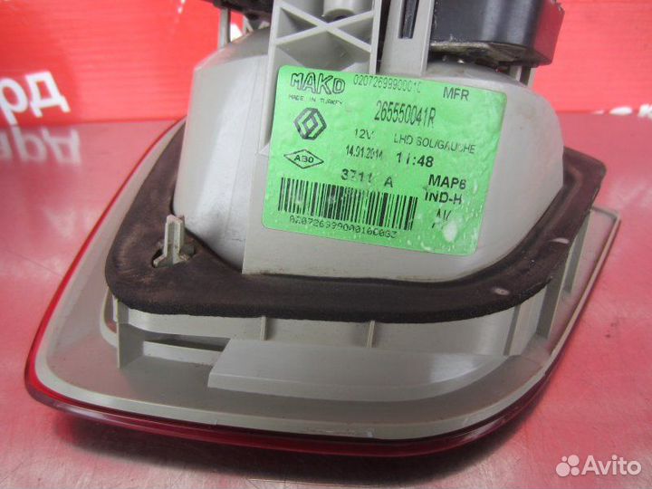 Фонарь левый Renault Fluence K4M 2014