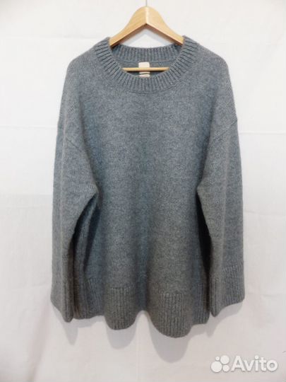 H&M джемпер свитер шерсть/альпака серый XL новый