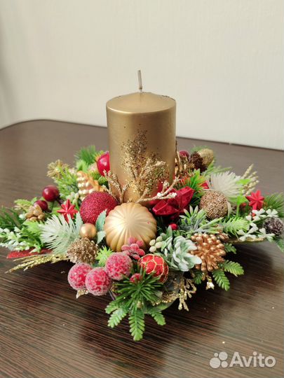 Новогодний декор, свеча