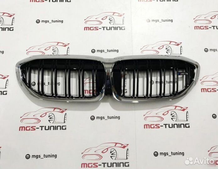 Решетка радиатора BMW 3 серии G20 хром обод + М3