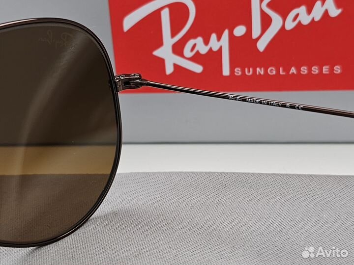 Очки Ray Ban Aviator Large Metal 014/33 Коричневые