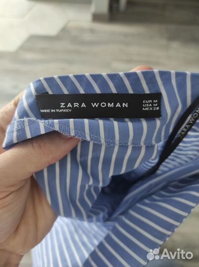 Хлопковая блузка рубашка zara M