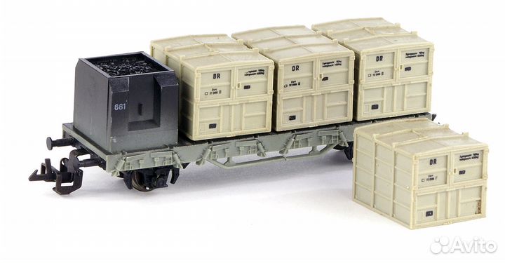 Железная дорога TT вагон с контейнерами-углем