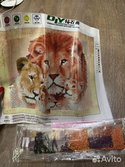 Алмазная мозаика вышивка Львы