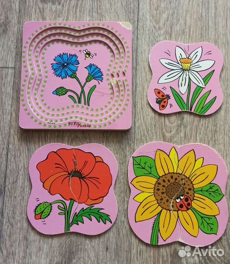 Деревянные пазлы пакетом