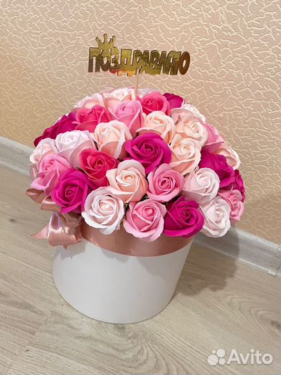 Букет 55 шт мыльных роз