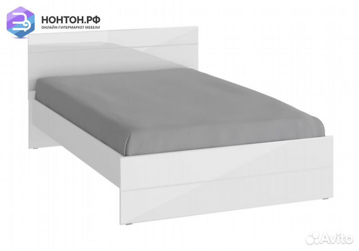 Кровать Gloss белый глянец / белый бриллиант