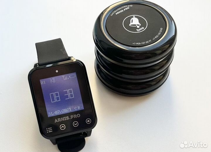 Кнопка вызова персонала/офцицианта Ультра и часы