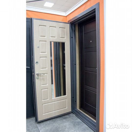 Дверь металлическая с зеркалом дз-12