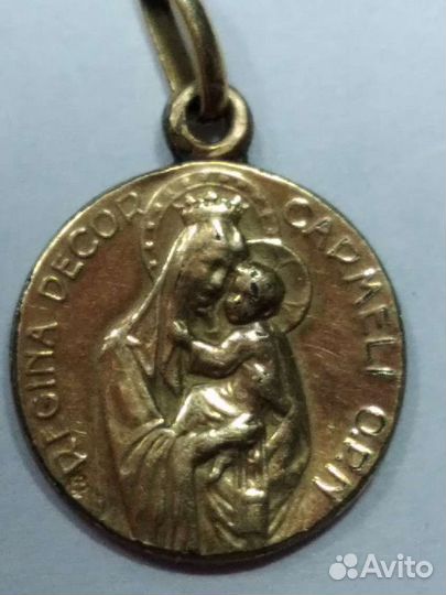 Жетон-подвеска католический позолоченный